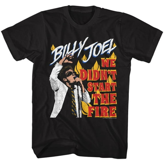 Billy Joel Didnt Start The Fire Black Adult T-Shirt 2Xlt