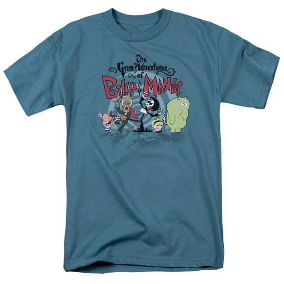Billy & Mandy Group Shot S/S Adult 18/1 T-Shirt Slate
