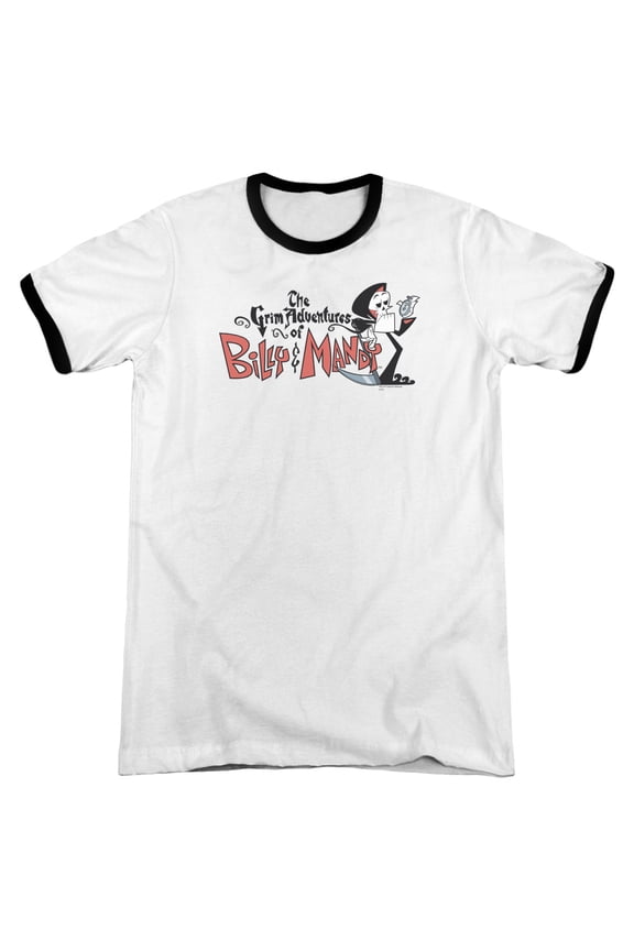 Billy & Mandy Logo Adult Ringer White/Black