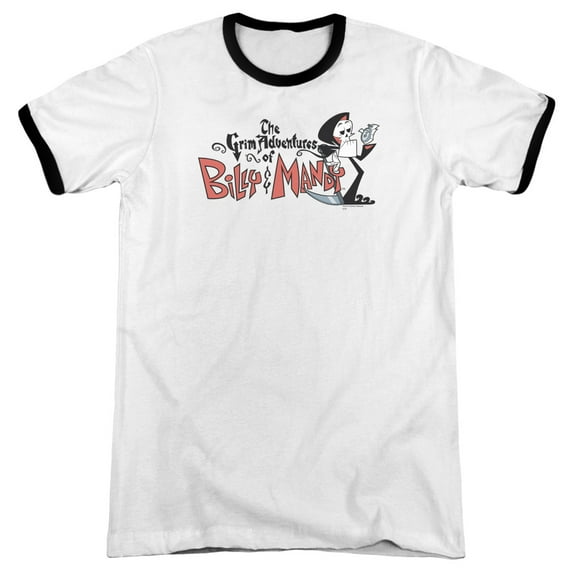 Billy & Mandy Logo Adult Ringer White/Black