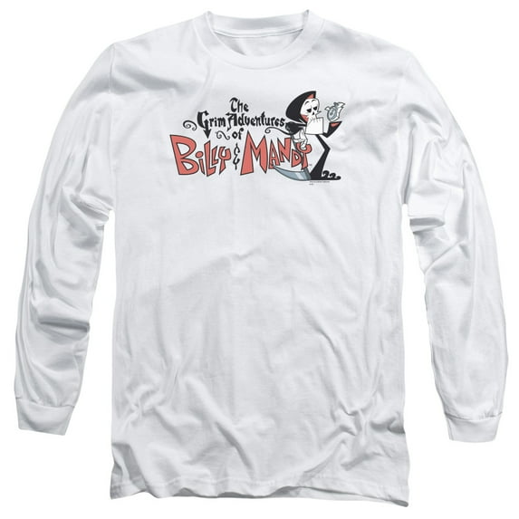 Billy & Mandy Logo Long Sleeve Adult 18/1 T-Shirt White