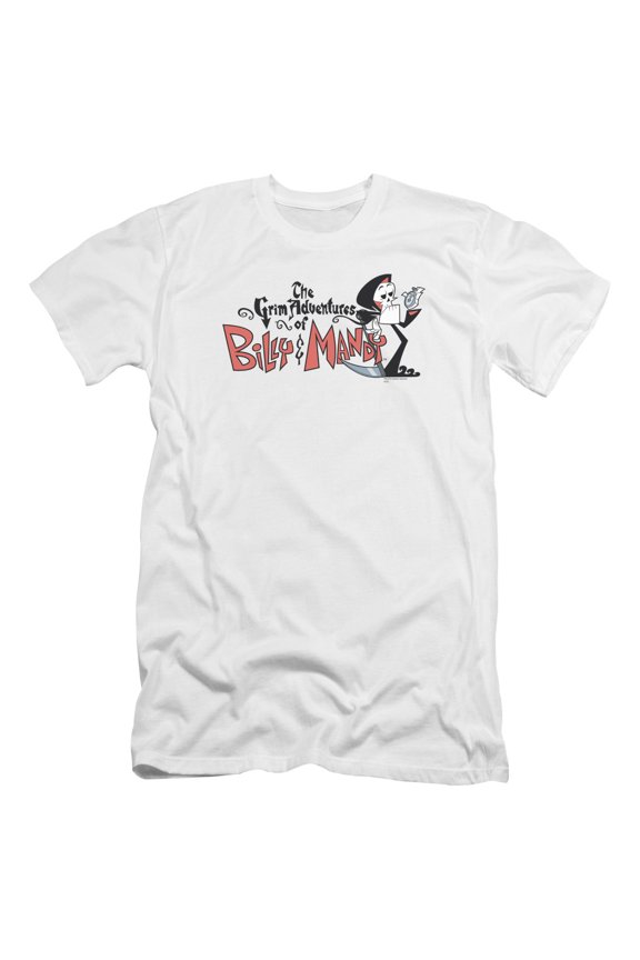 Billy & Mandy Logo Premium Canvas Adult Slim Fit 30/1 T-Shirt White