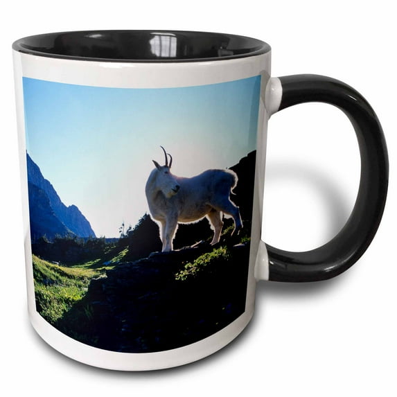 3drose, Billy Mountain Goat, Logan Pass, Glacier Np, Montana - Us27 Cha1333 - Chuck Haney, 11oz Two-tone Black Mug