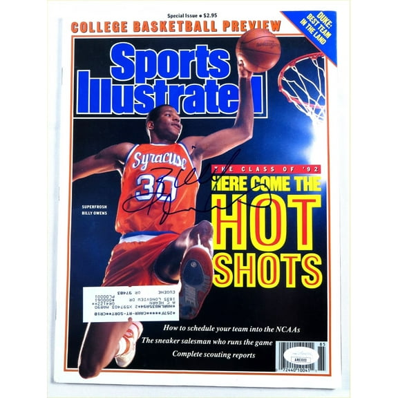Billy Owens Signed Autographed Magazine Sports Illustrated Syracuse JSA AR83000