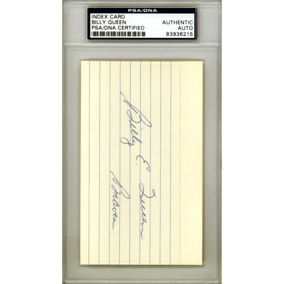 Billy Queen Autographed 3x5 Index Card Milwaukee Braves PSA/DNA #83936215