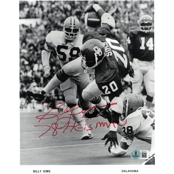 Billy Sims Autographed 8x10 Photo Oklahoma Sooners "78 Heisman" Beckett BAS QR #BS12772