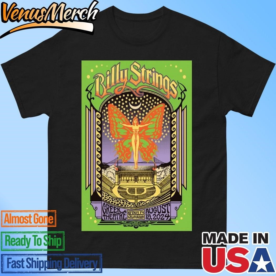 Billy Strings Berkeley Tour August 18 2024 Limited Poster Shirt