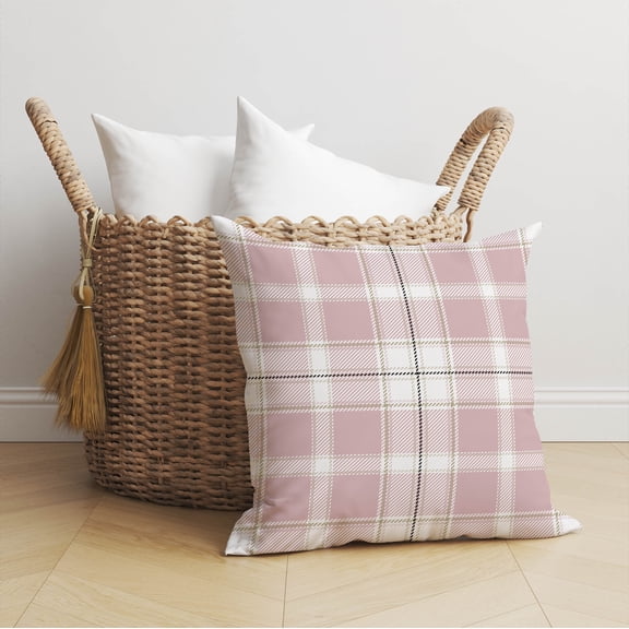 Billy Tartan Pink Throw Pillow