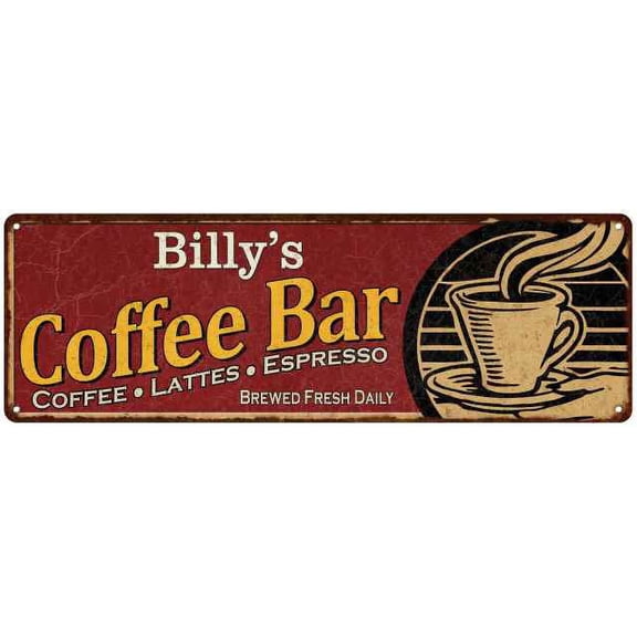 Billy's Coffee Bar Red Sign Kitchen Gift 6x18 206180006278