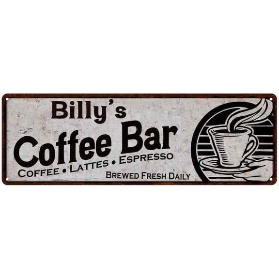 Billy's Coffee Bar Sign Kitchen Decor 6x18 206180007278