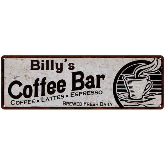 Billy's Coffee Bar Sign Kitchen Decor 8x24 108240007278