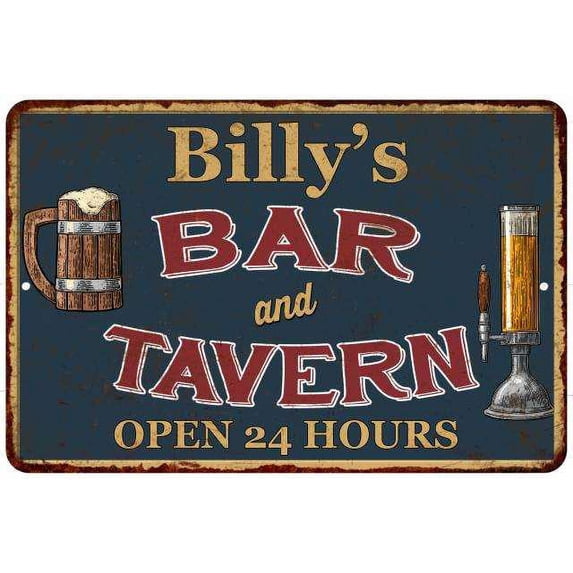 Billy's Green Bar & Tavern Rustic Sign Decor 8x12 208120047267