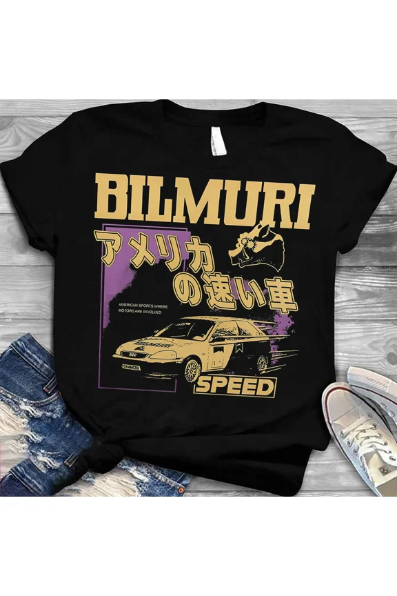 Bilmuri T-Shirt Racing Car Graphic Tee, Unisex Cotton