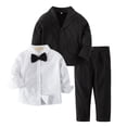 thumbnail image 1 of Bilo Baby Boy Tuxedo Formal Wear Suit 3-PC Shirt Pants and Jacket (6-12 Months), 1 of 5