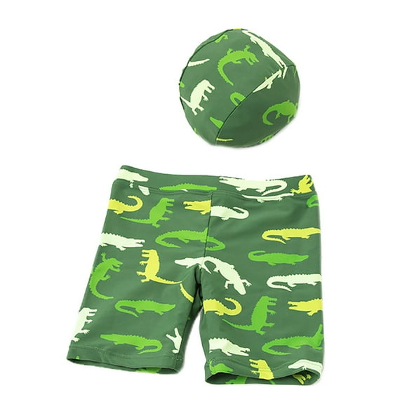 Bilo Cartoon Children Baby Boys Alligator Swimwear Swimsuit Beach Pants Clothes Hat Outfit (6-8 Years)
