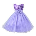 thumbnail image 1 of Bilo Lovely Sequin Flower Girl Dress, 5 Colors (2-3 Years, Purple), 1 of 5