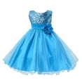 thumbnail image 1 of Bilo Lovely Sequin Flower Girl Dress, 5 Colors (7-8 Years, Blue), 1 of 4