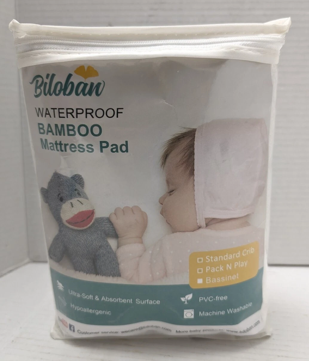 Biloban Crib Mattress Toddler Babyy Protector Waterproof 52X 28 X 9" White