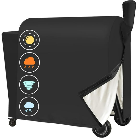 Biloban Traeger Grill Cover, Waterproof and Heavy Duty Grill Cover for Traeger 780/34 Series, All Weather Protection, Black