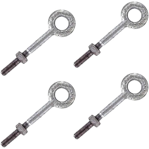 Bilot 1/2" x 6" Galvanized Steel Eye Bolt - 4 Pack