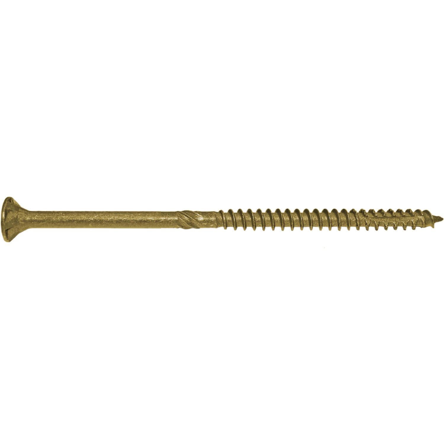 #14 X 5\" Extra Long Gold Star Wood Screws - Torx/Star Drive, Yellow Zinc Coated, 1 Pound (Approx. 30 Screws)