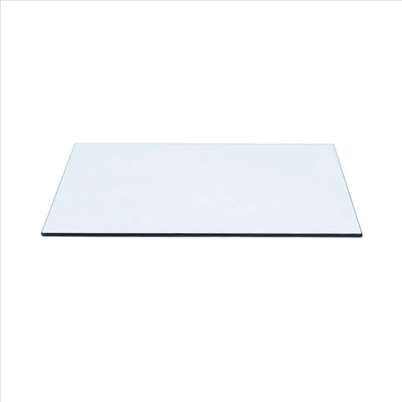 Bilot 15" x 36" Rectangle Clear Tempered Glass Table Top 3/8" Thick - Flat Polish Edge