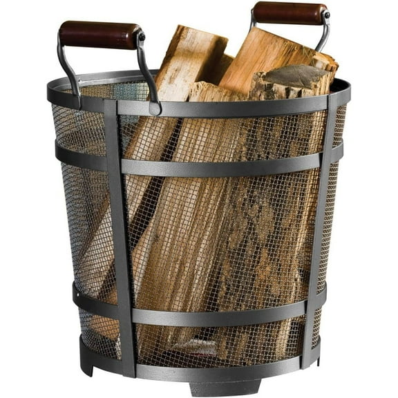 Bilot 15704 Antique Iron Contemporary Log Bin