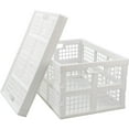 thumbnail image 1 of Bilot 2-Pack Large Plastic Collapsible Storage Crate, 42 L Folding Storage Basket, White, 1 of 7