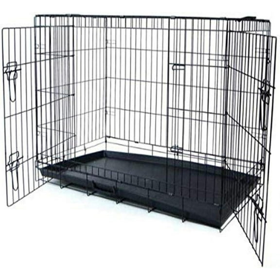 Bilot 30-Inch 2-Door Heavy Duty Dog Crate, Black