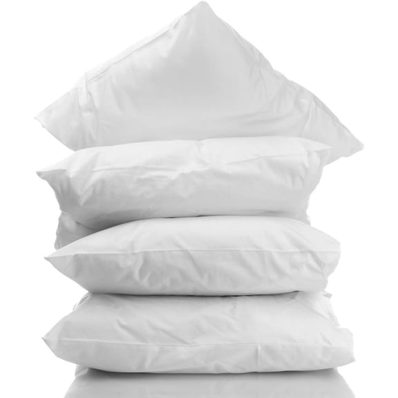 Bilot 4-Pack Hotel Sleeping Pillows 100% Hypoallergenic White with High Thread Count 100% Cotton Shell. Made in USA.