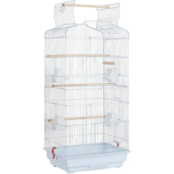 Bilot 41-Inch Portable Hanging Flight Cage for Small Parrots Cockatiels Sun Parakeets Green Cheek Conures Finches Canary Budgies Loves Travel Cage