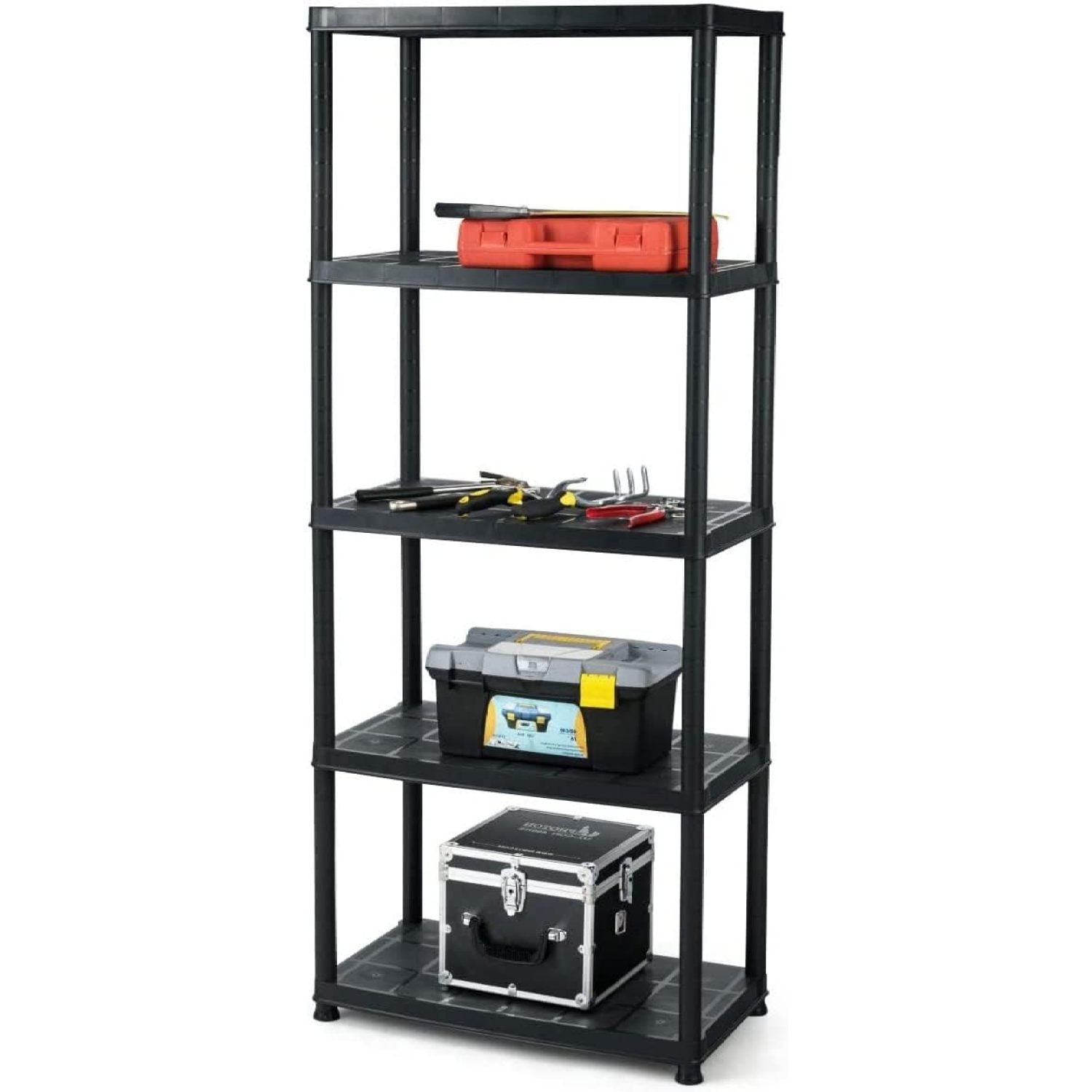 Bilot 5 Tier Plastic Storage Shelves, MultiUse Free Standing Shelf