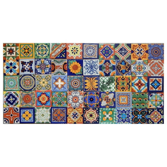 Bilot 50 Hand Painted Talavera Mexican Tiles 4x4 Spanish Mediterranean