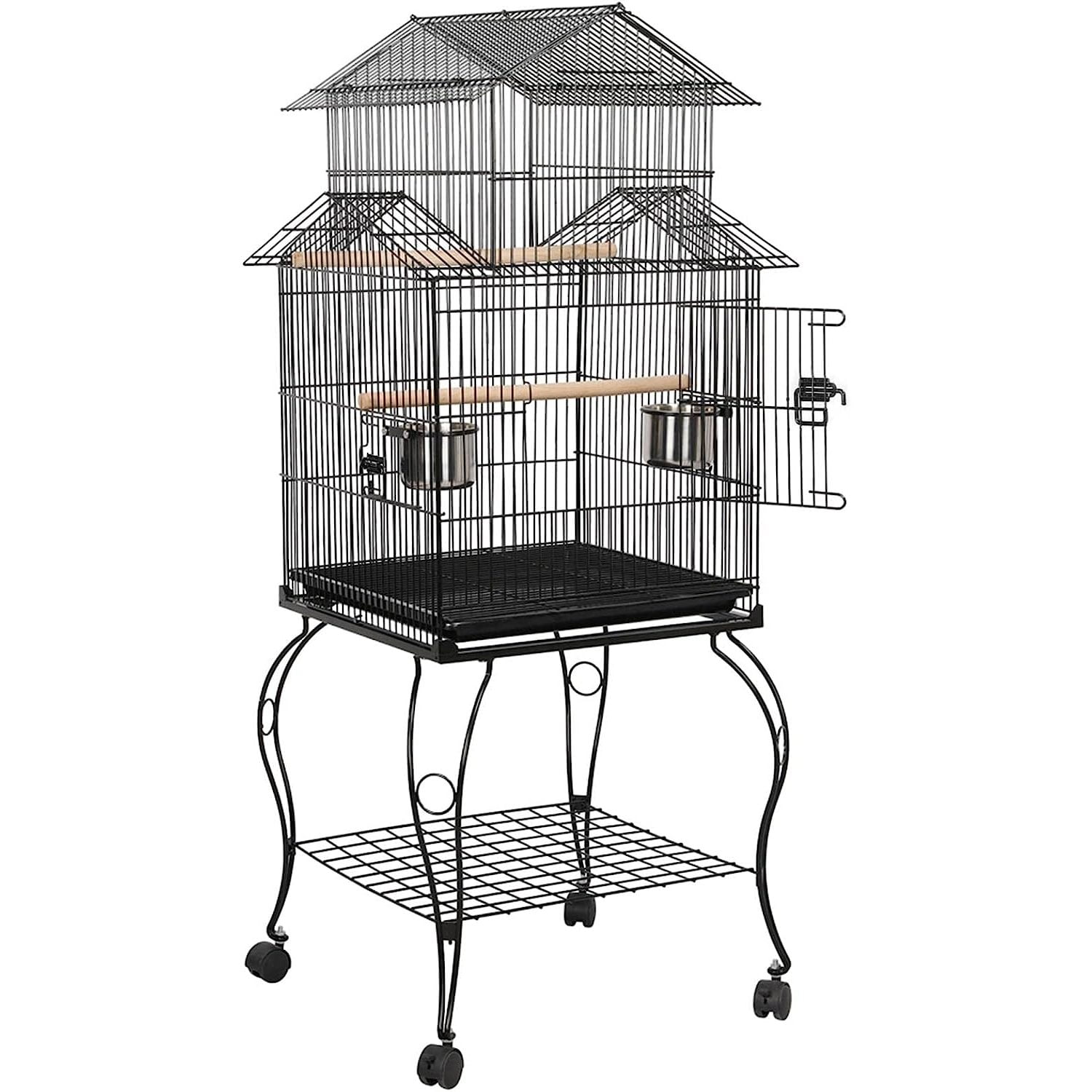 Image showcasing Bilot 55'' Triple Roof Top Large Medium Parrot Cage for Cockatiel ...