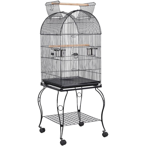 Bilot 59-inch Dome Open Top Large Medium Parrot Cage On Stand for Sun Parakeets Conures Parrot Rolling Cockatiel Cage