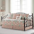 thumbnail image 1 of Bilot 6 Piece Quilted Microfiber Daybed Bedding Cover Set, Soft Lightweight Cozy All Season Coverlet Set with Bedskirt, Matching Shams, Decorative Pillow, 75" x 39", Bennington Damask Coral, 1 of 4