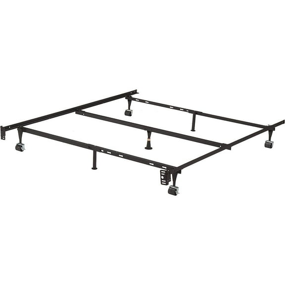 Bilot 7-Leg Adjustable Metal Bed Frame with Center Support Rug s and Locking Wheels for Queen/Full/Full XL// XL Beds