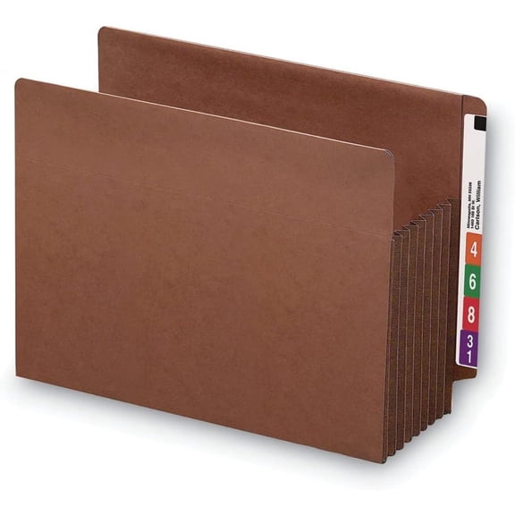 Bilot 73795 7-Inch Exp File Tuff Pockets Straight Tab Letter Redrope 5/Box