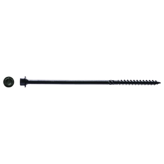 Bilot BL146-25 #14 x 6 in. Hex Head Black Log Screws (25-Pack)