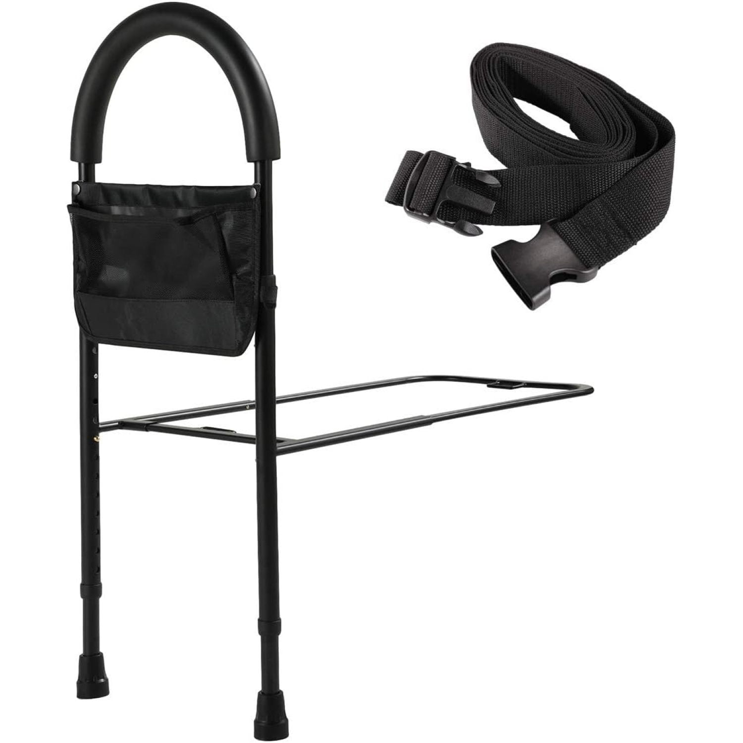 Bilot Bed Assist Bar with Storage Pocket,Height Adjustable Bed Rail for