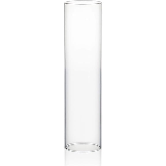 Bilot Candle Holder Sleeve, Wide 2.5", Height 10", Clear Glass Cylinder Candleholder, Chimney Tube, Open Ended Candle Shade, 1 Piece