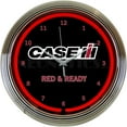 thumbnail image 1 of Bilot Case IH International Harvester Ready Clock 15 Inch Diameter with Chrome Rim and Red Neon – 8CASEC, Features a chrome finished rim and a red neon.., By Brand Bilot, 1 of 2