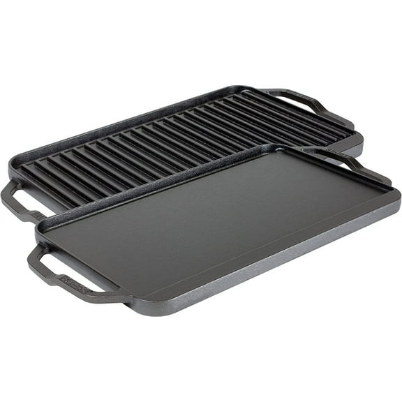 Bilot Cast Iron Chef Collection Rectangular Reversible Grill & Griddle - 20 in x 10 in