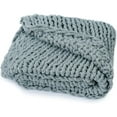 thumbnail image 1 of Bilot Chunky Cable Knit Throw Blanket for Couch, Sofa, Bedroom and Living Room - Extra Soft and Cozy Decorative Throws - 50" x 60", Gray, 1 of 7