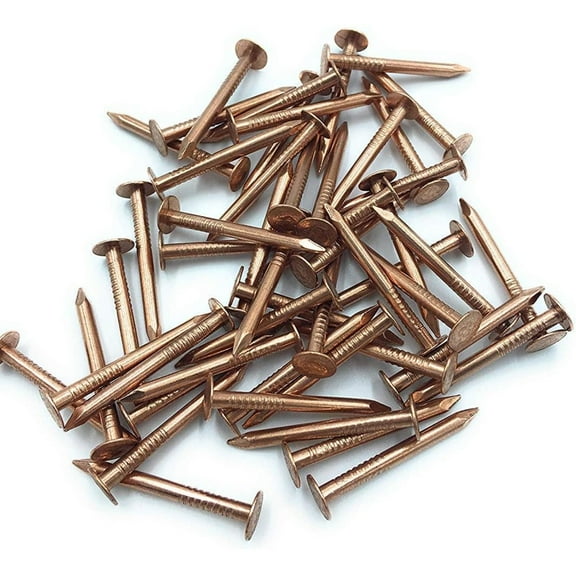 Bilot Copper Nails with Free 1/8" Starter Dill Bit (Multiple Quantities, 1.5" To 3") For Corrosion Resistant Roofing, Slate Roofing, Craft Projects (100, 2")
