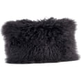 thumbnail image 1 of Bilot Dark Grey Color Real Mongolian Lamb Fur Pillow, Filled. 12 Inch X 20 Inch Oblong, 1 of 5