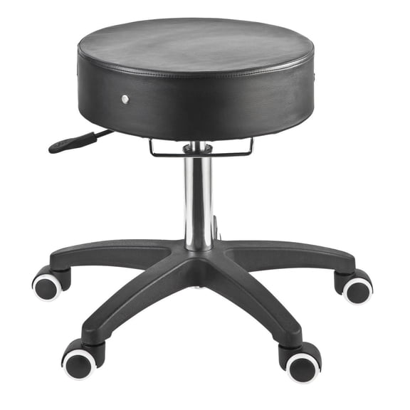 Bilot Deluxe Glider Rolling Stool, Larger Seat Better Wheels with Grab Bar, Black