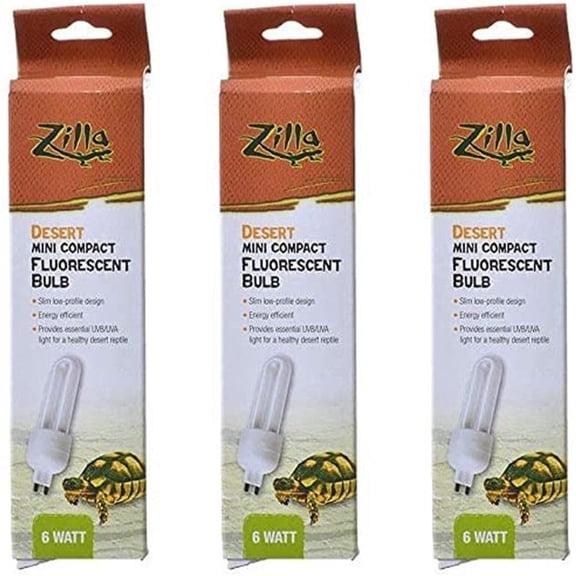 Bilot Desert Mini Compact Fluorescent UVA/UVB Bulb 1 Bulb - (6 Watt) - Pack of 3