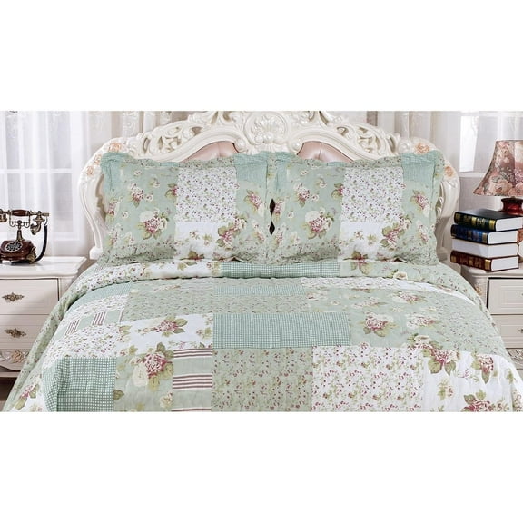 Bilot French Country Multicolor Floral Microfiber 78 gsm fabrics Bedspread Full/Queen - Lightweight