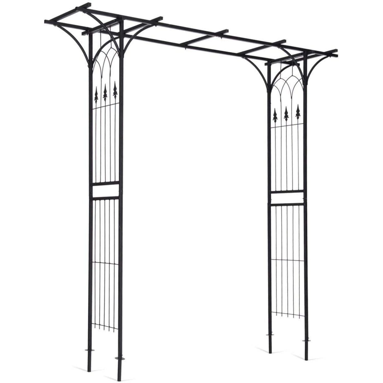 Bilot Garden Arbor Wedding Arch for Ceremony Party, Metal Trellis Archway for Climbing Plants Rose Grape Vines, Steel Frame Pergola Decoration for Backyard Patio Lawn Pathway, Easy to Assemble